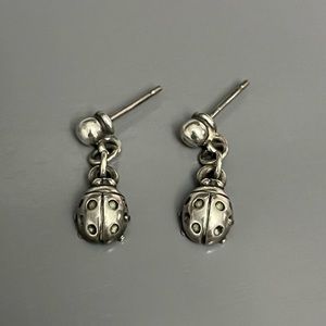 James Avery Ladybug dangle drop earrings